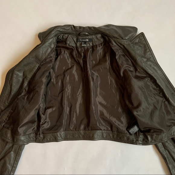 NWOT Charcoal Grey Leather Jacket - Picture 12 of 12